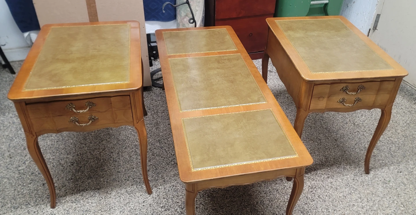 Set of 3 Vintage Wood and  Accent Tables - photo 2