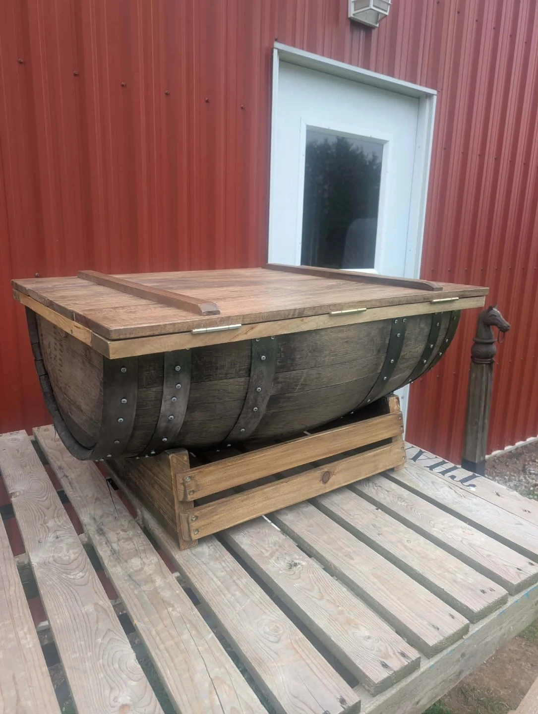 Wooden Barrel Storage Chest - photo 5