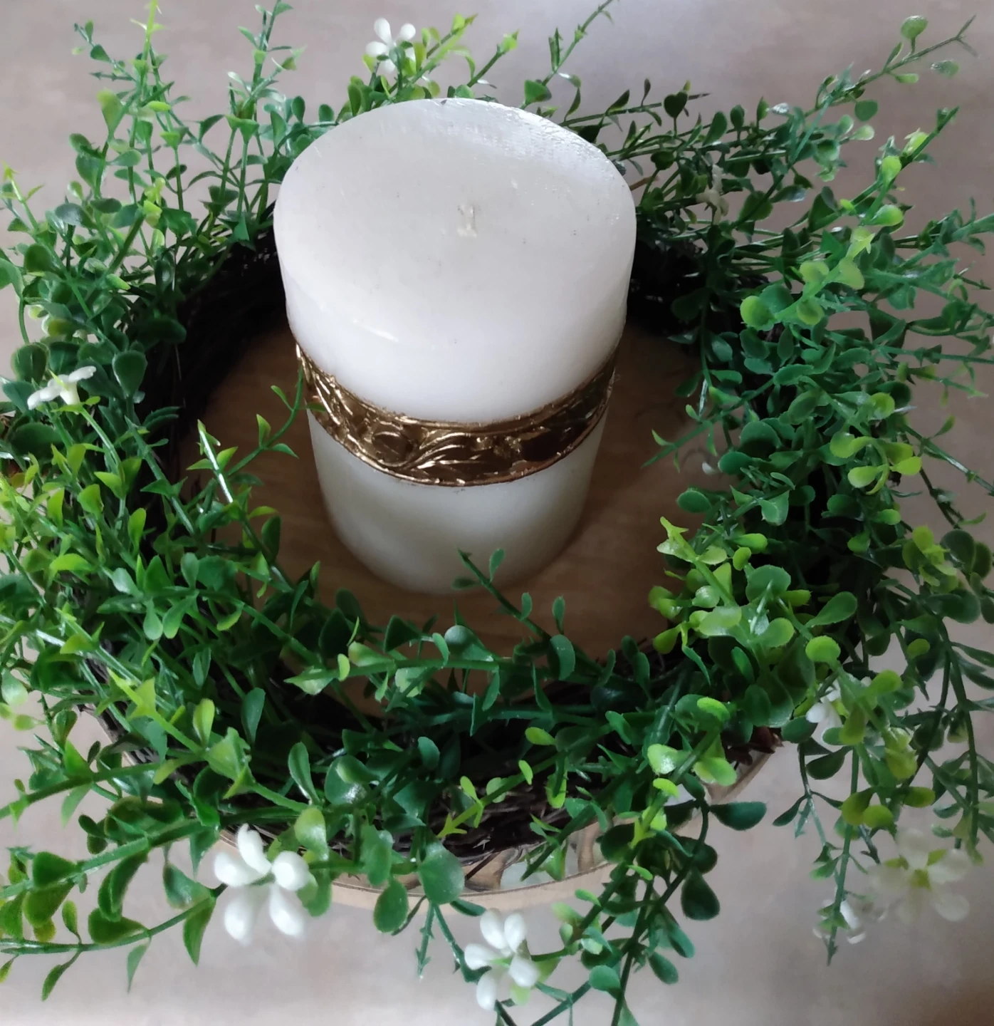 Decorative Candle with Greenery Wreath/candle Inc - photo 3