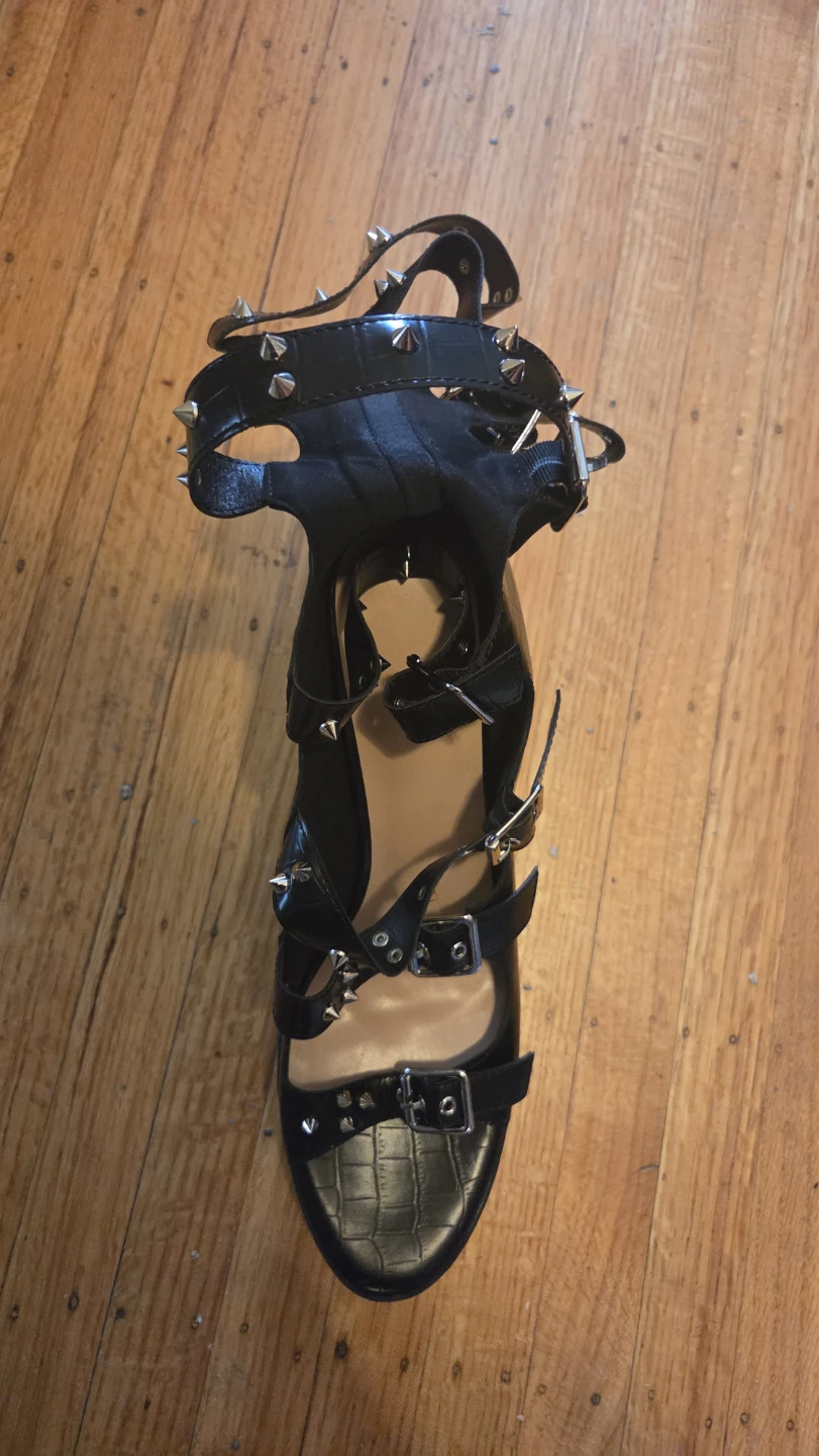 Black Studded Gladiator Heels - photo 5