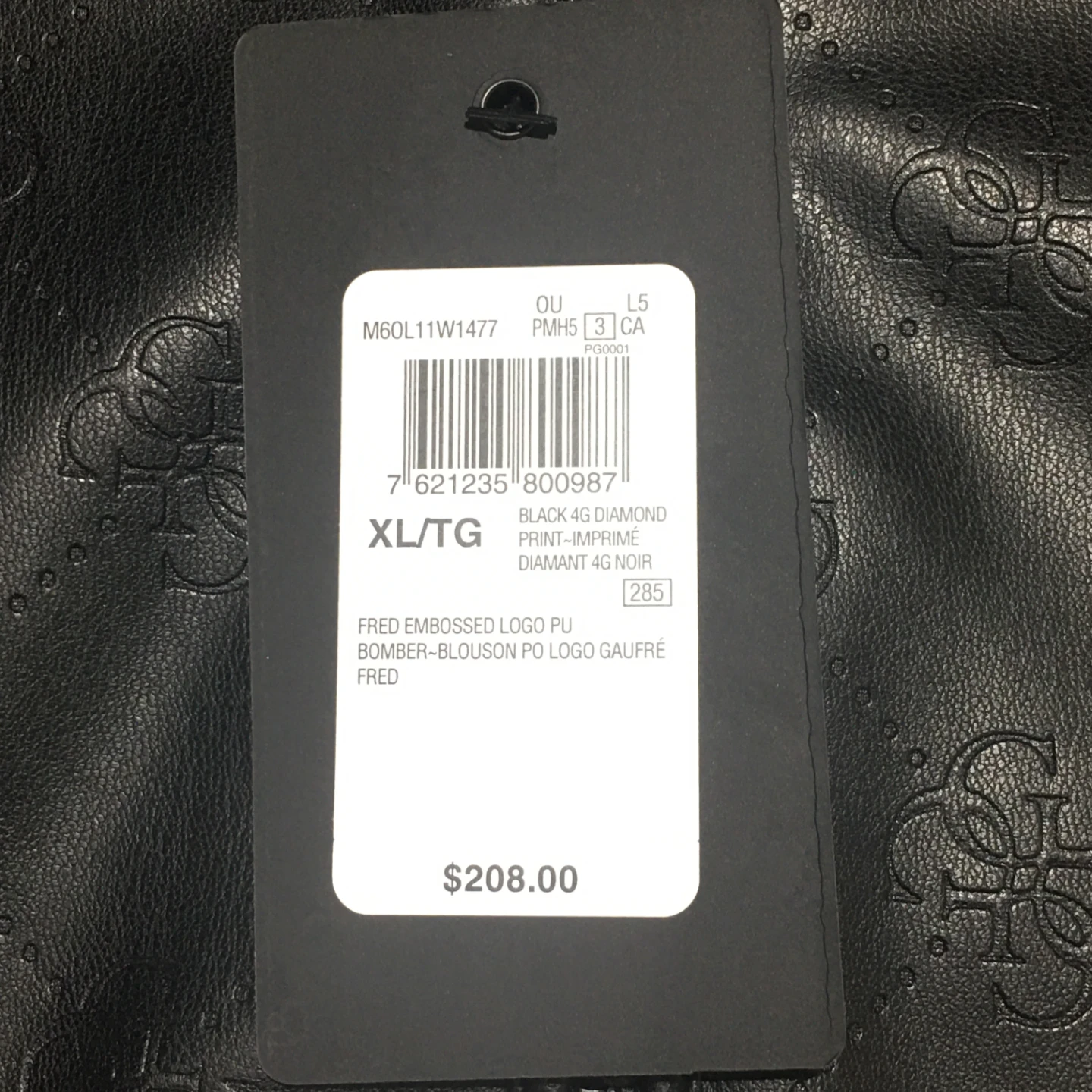 Guess Black Embossed Logo Bomber Jacket XL/TG - photo 4