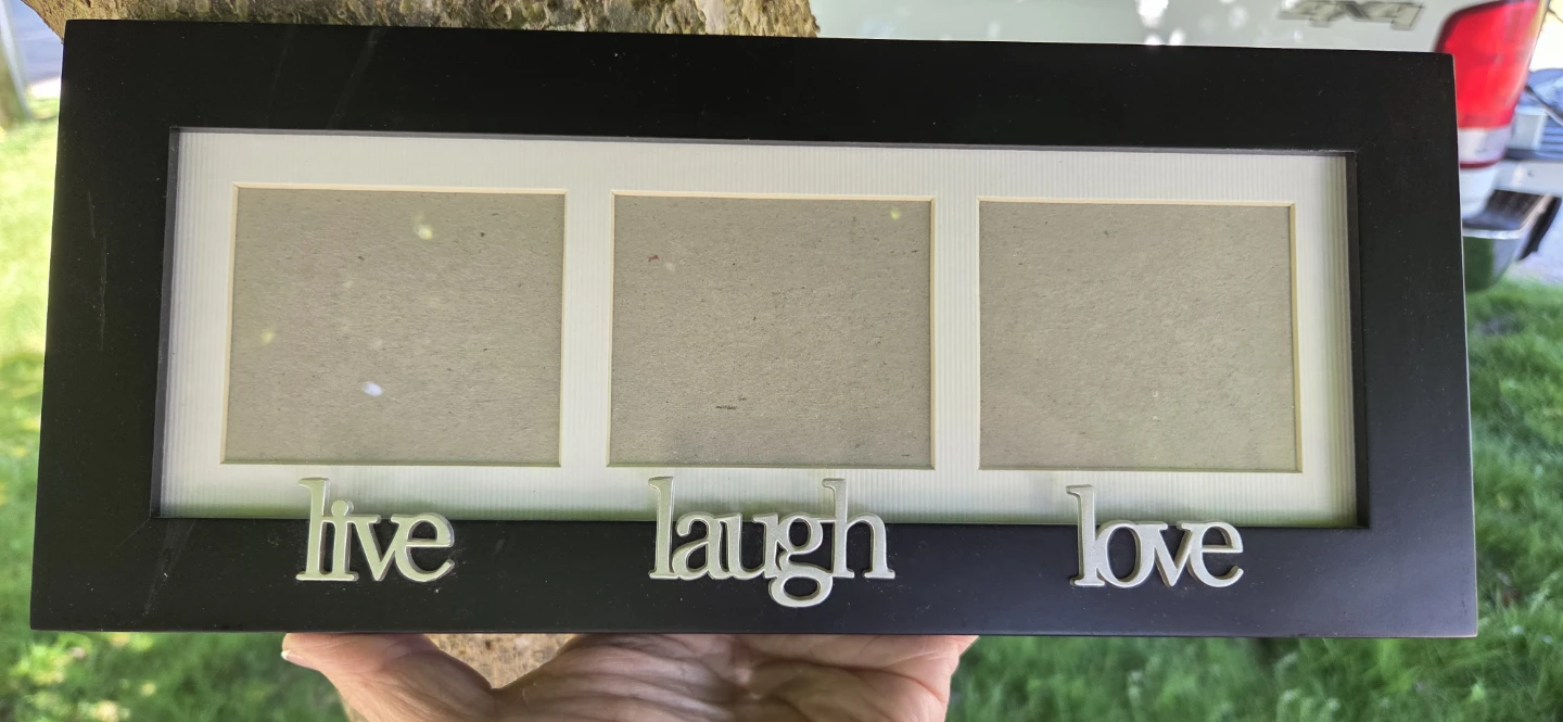 Black "Live Laugh Love" Triple Photo Frame