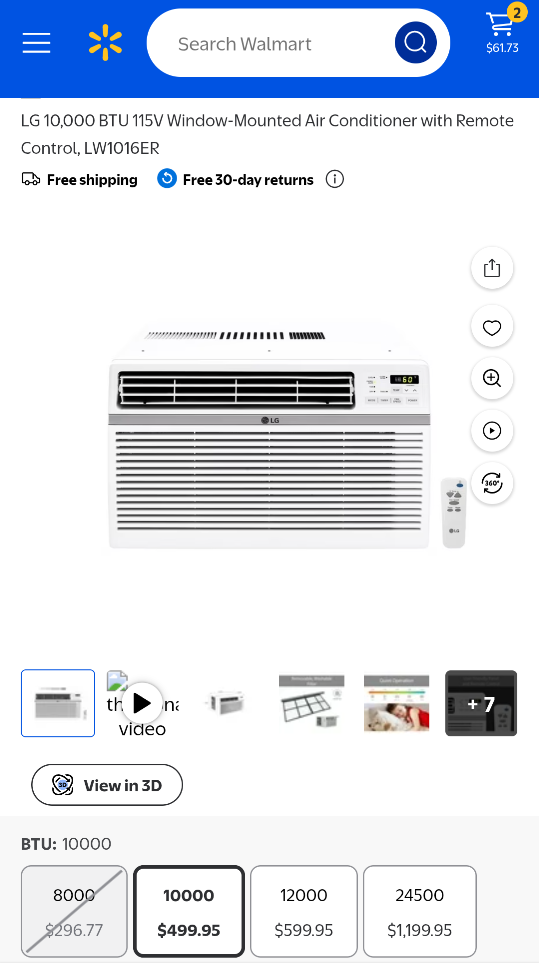 10,000Btu LG Window AC Unit with Remote Control - photo 2