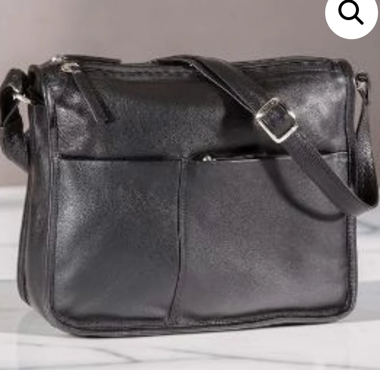 Black Leather Crossbody Bag (new - never used)