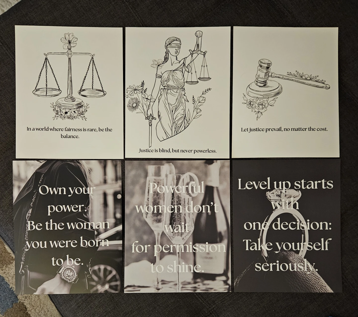 Set of 6 Motivational Art Prints 8x10