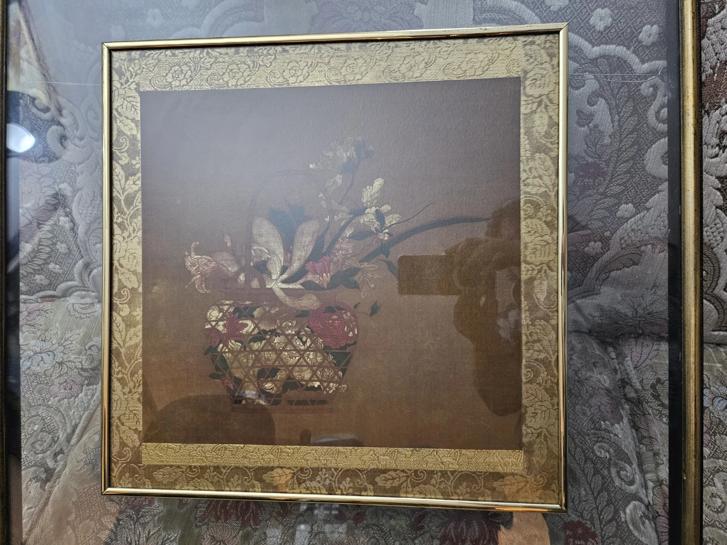 Vintage Framed Floral Artwork 26" x 26" - photo 3