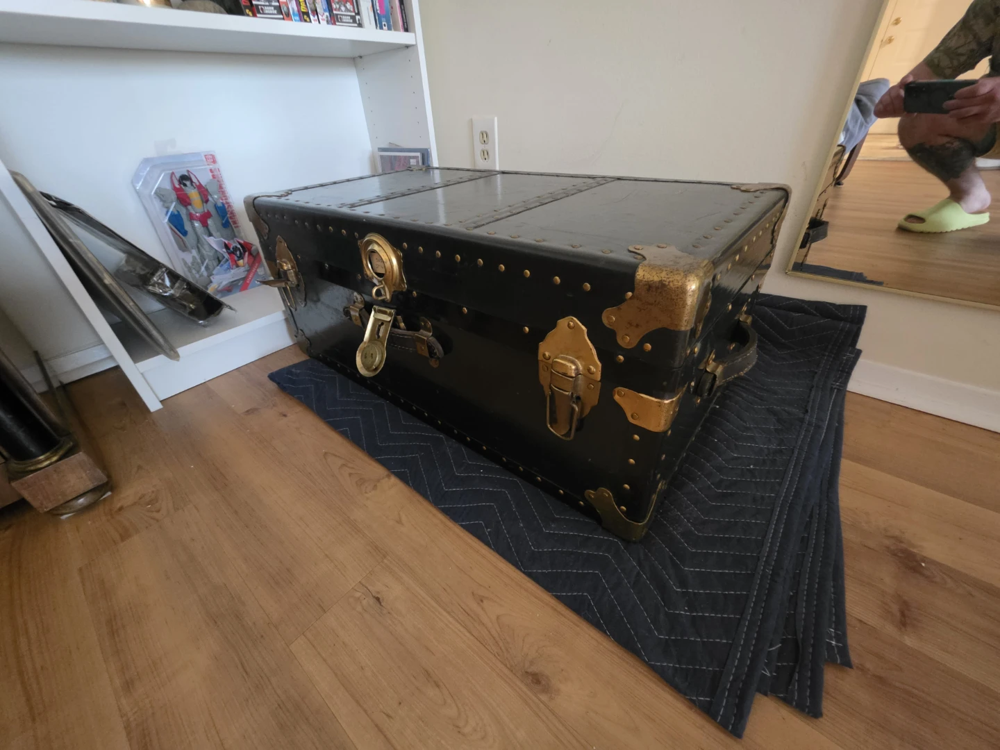 Vintage Black Train Case Trunk
