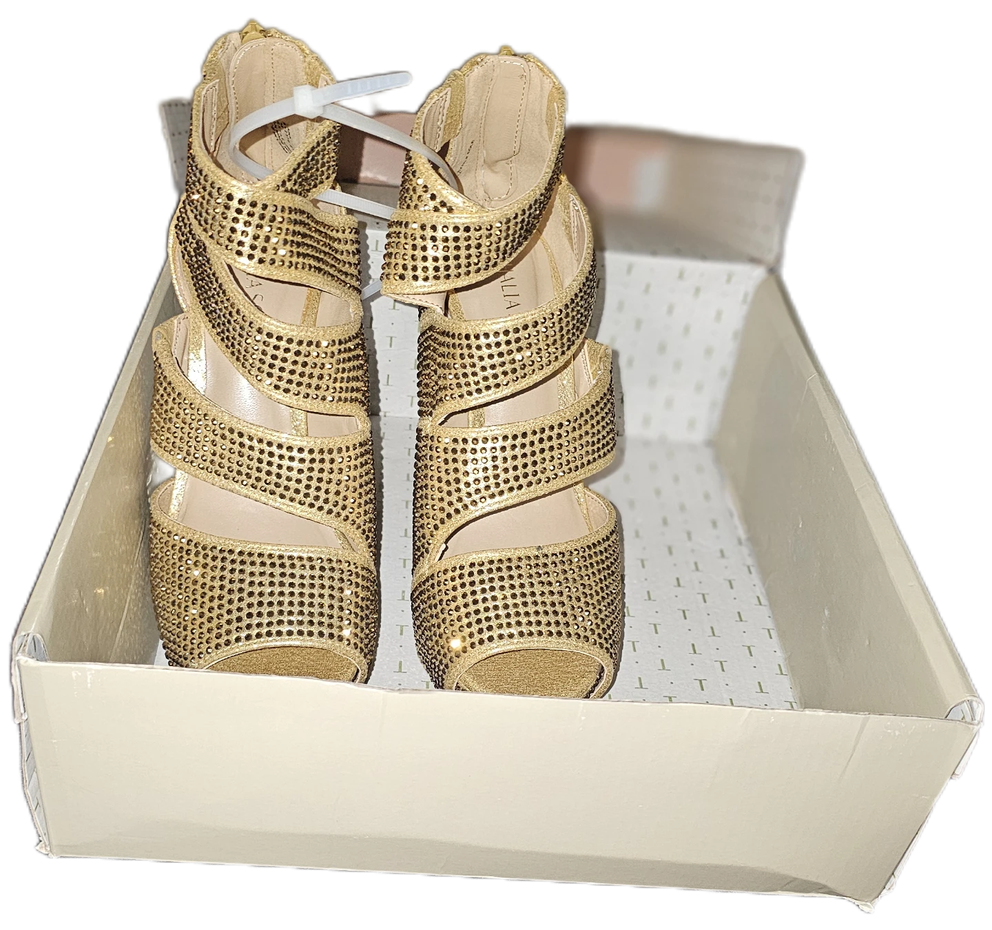 Women's Gold Rhinestone Stiletto Heels - Size 7 - photo 5