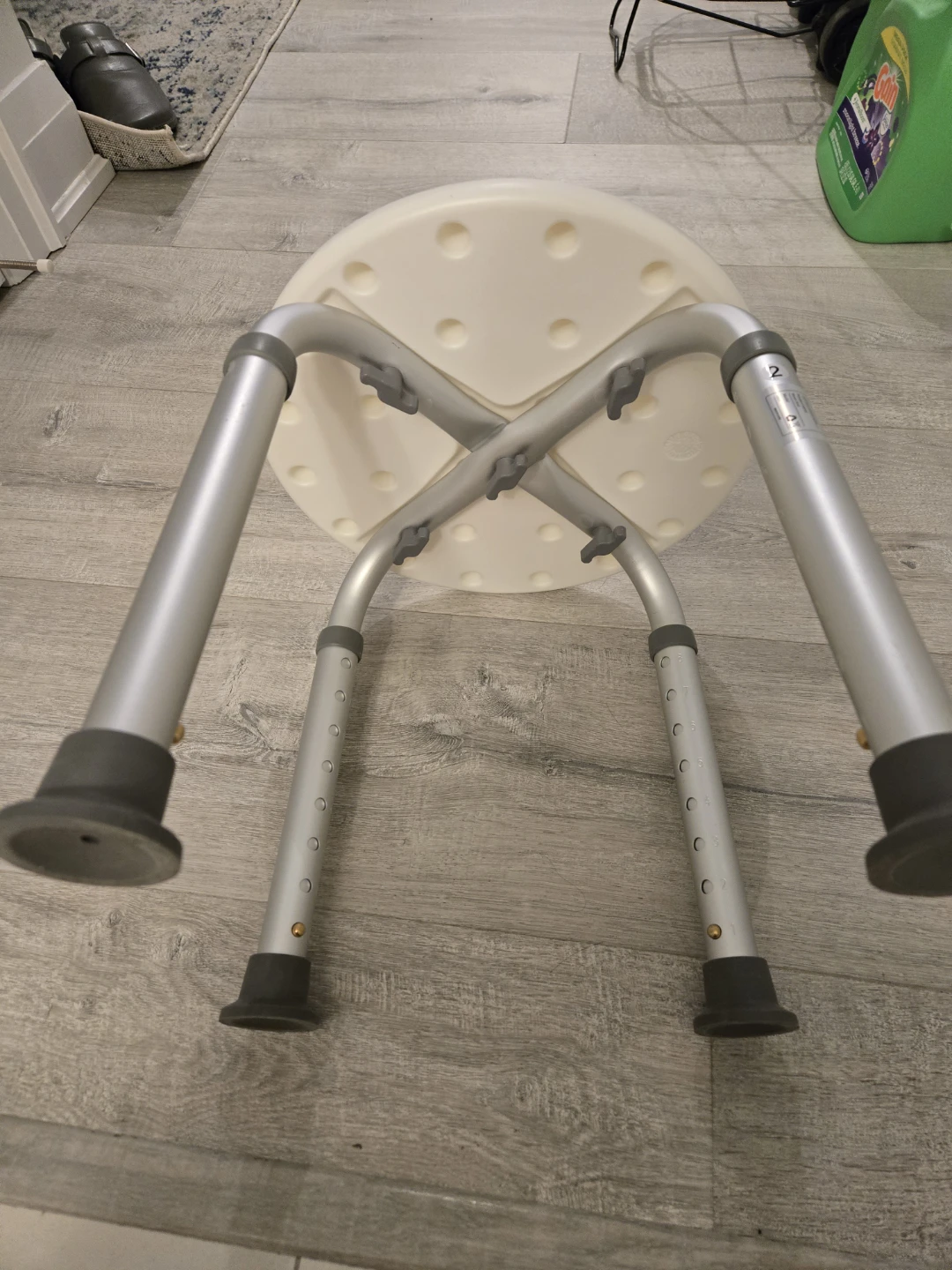 White Adjustable Shower Stool