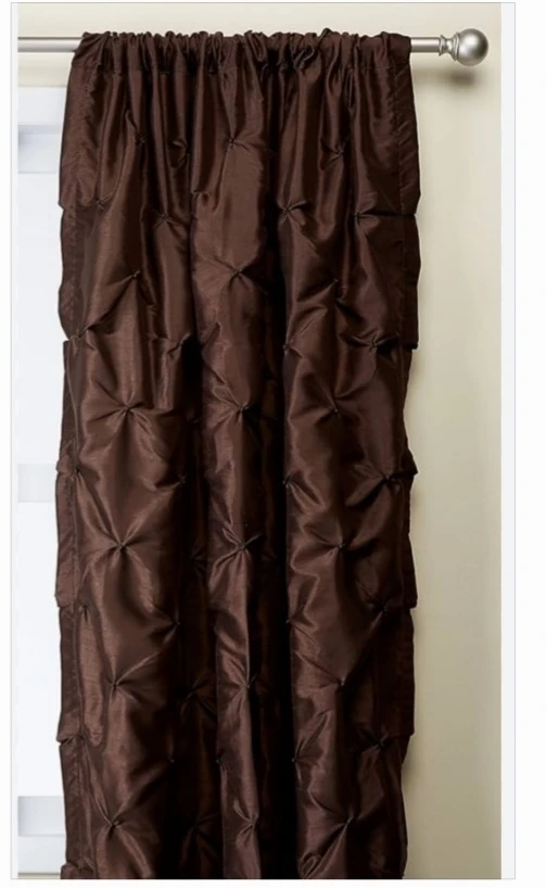 Chocolate Brown Pinch Pleat Curtain Panel