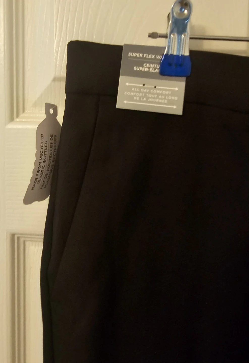 Black Haggar Men's Wrinkle Free 4-Way Stretch Dress Pants - photo 2