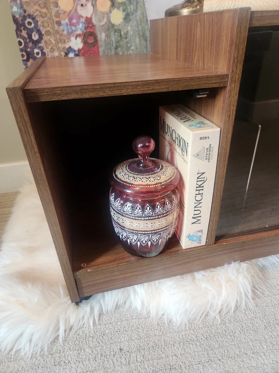 1970's Media Console with Glass Door - photo 3
