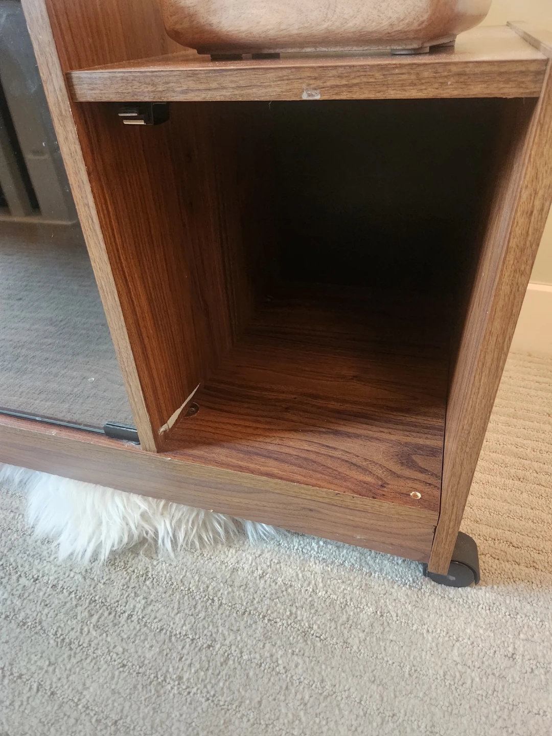 1970's Media Console with Glass Door - photo 4