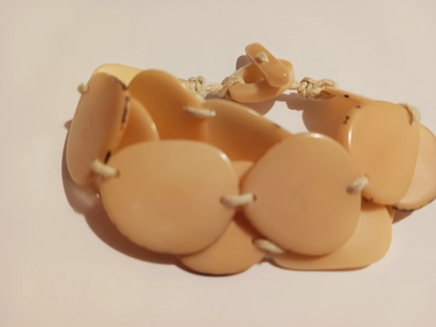 Handcrafted  Beige Tone Bracelet with Toggle Clasp - photo 3