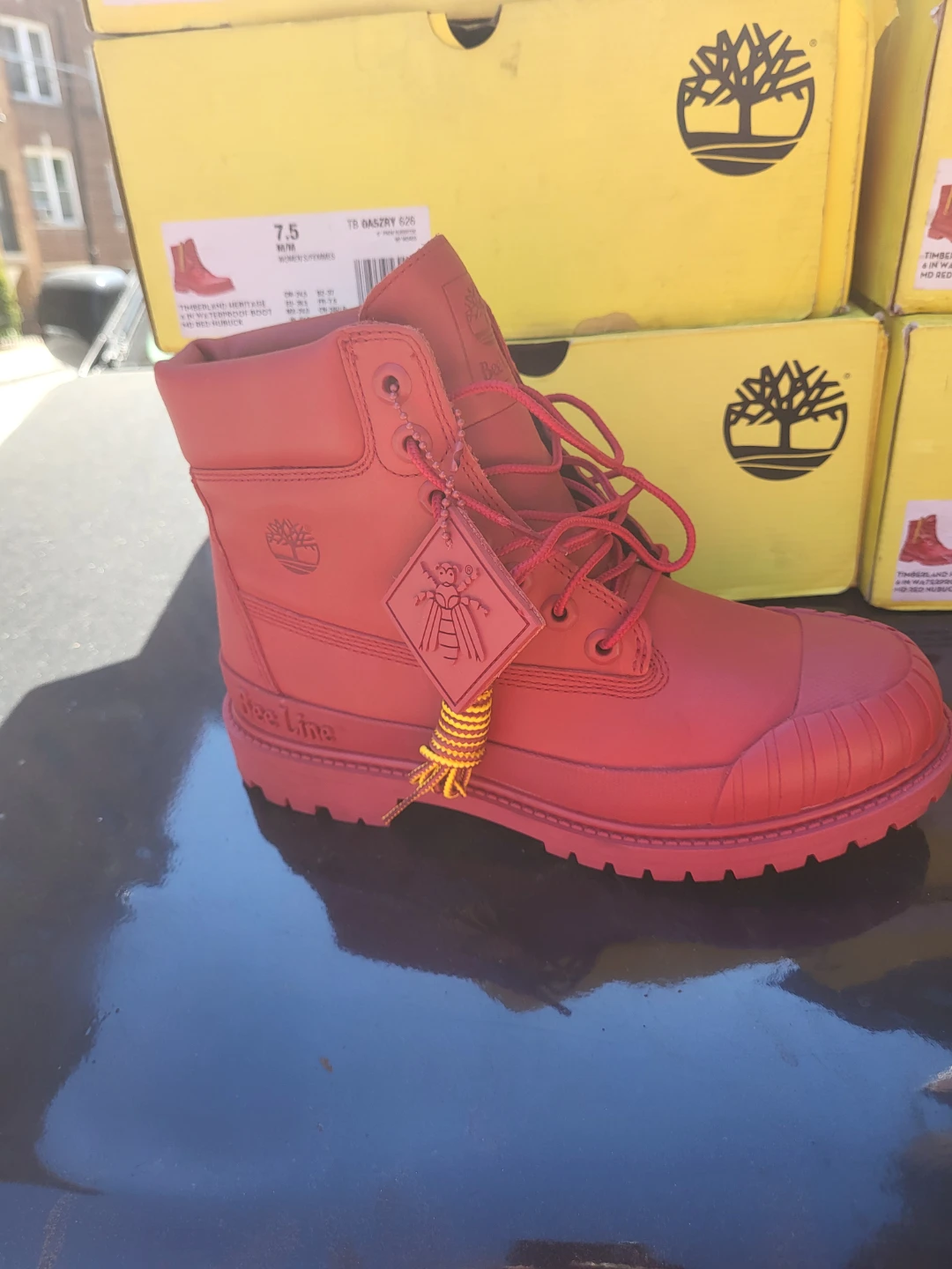 10 box Timberland Heritage Waterproof Boots - Red - Size 7.5 - photo 5