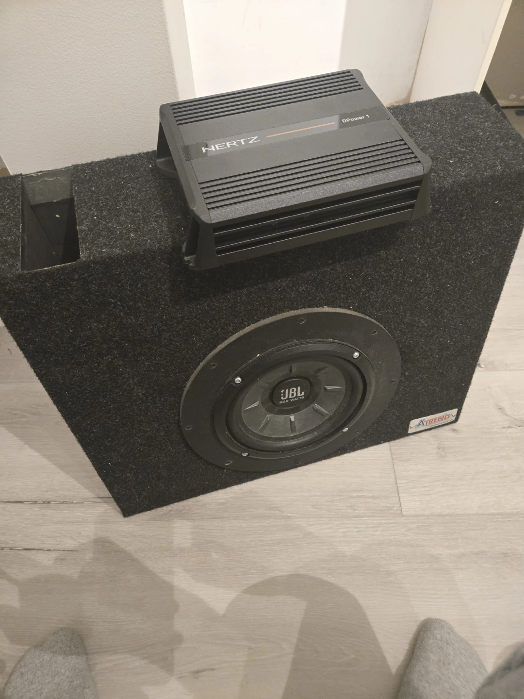Hertz DP Power 1 Amplifier and JBL 8 inch Subwoofer Box