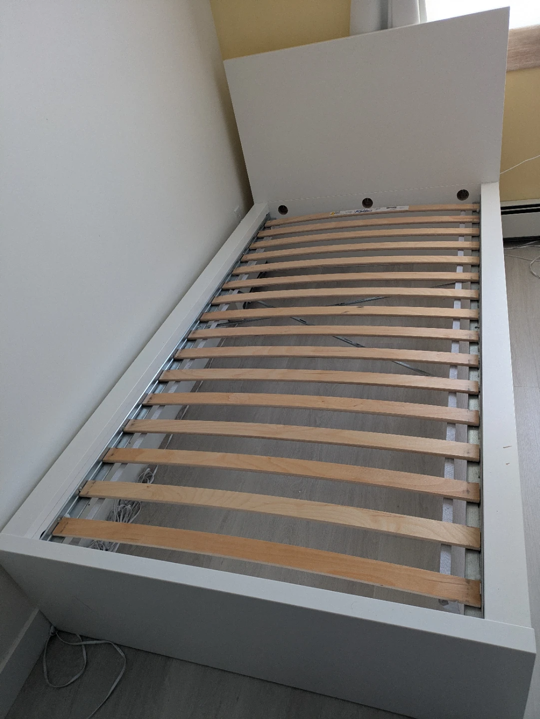 Two White Twin Bed Frame with Slats - photo 2