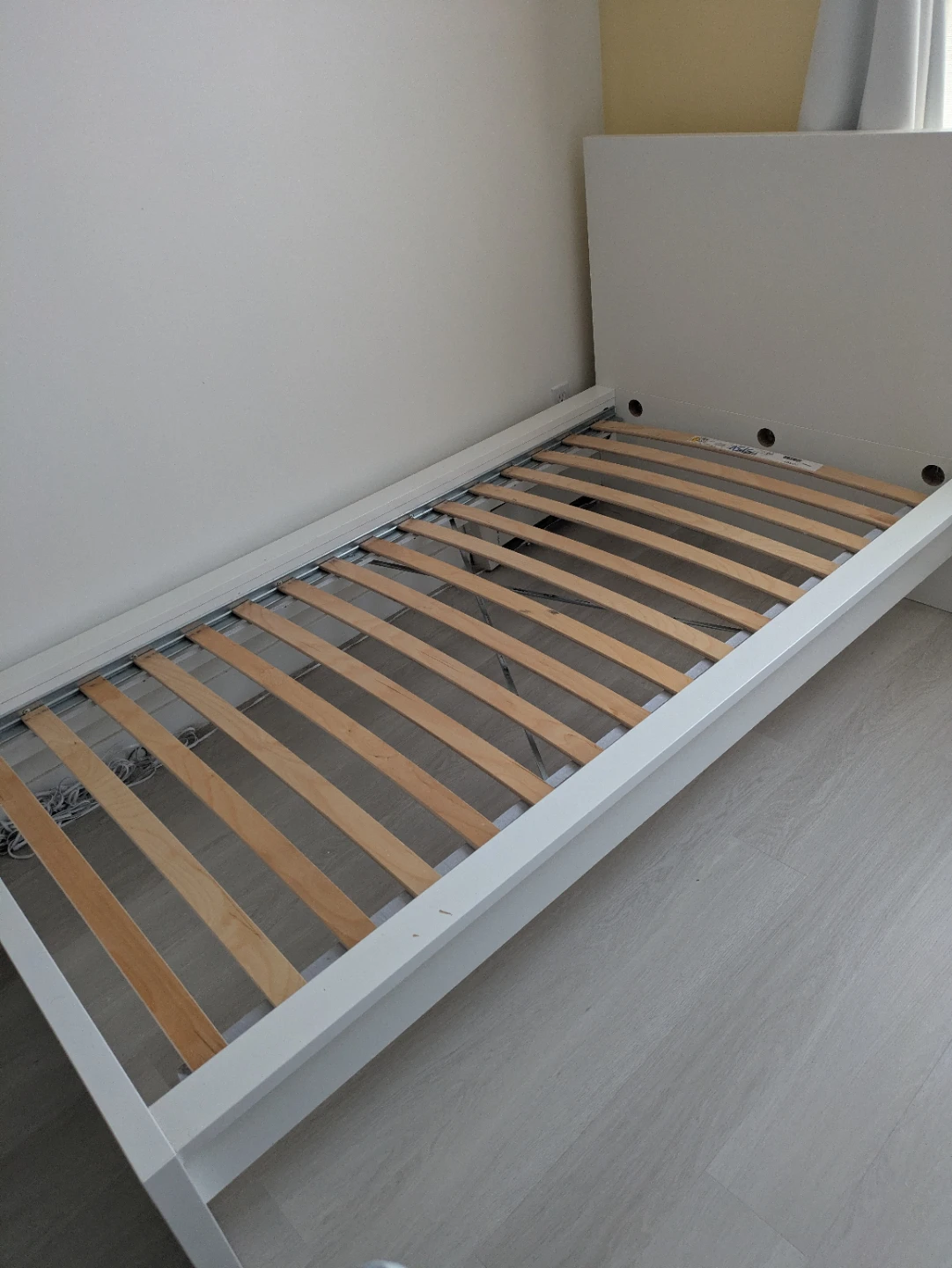 Two White Twin Bed Frame with Slats - photo 3