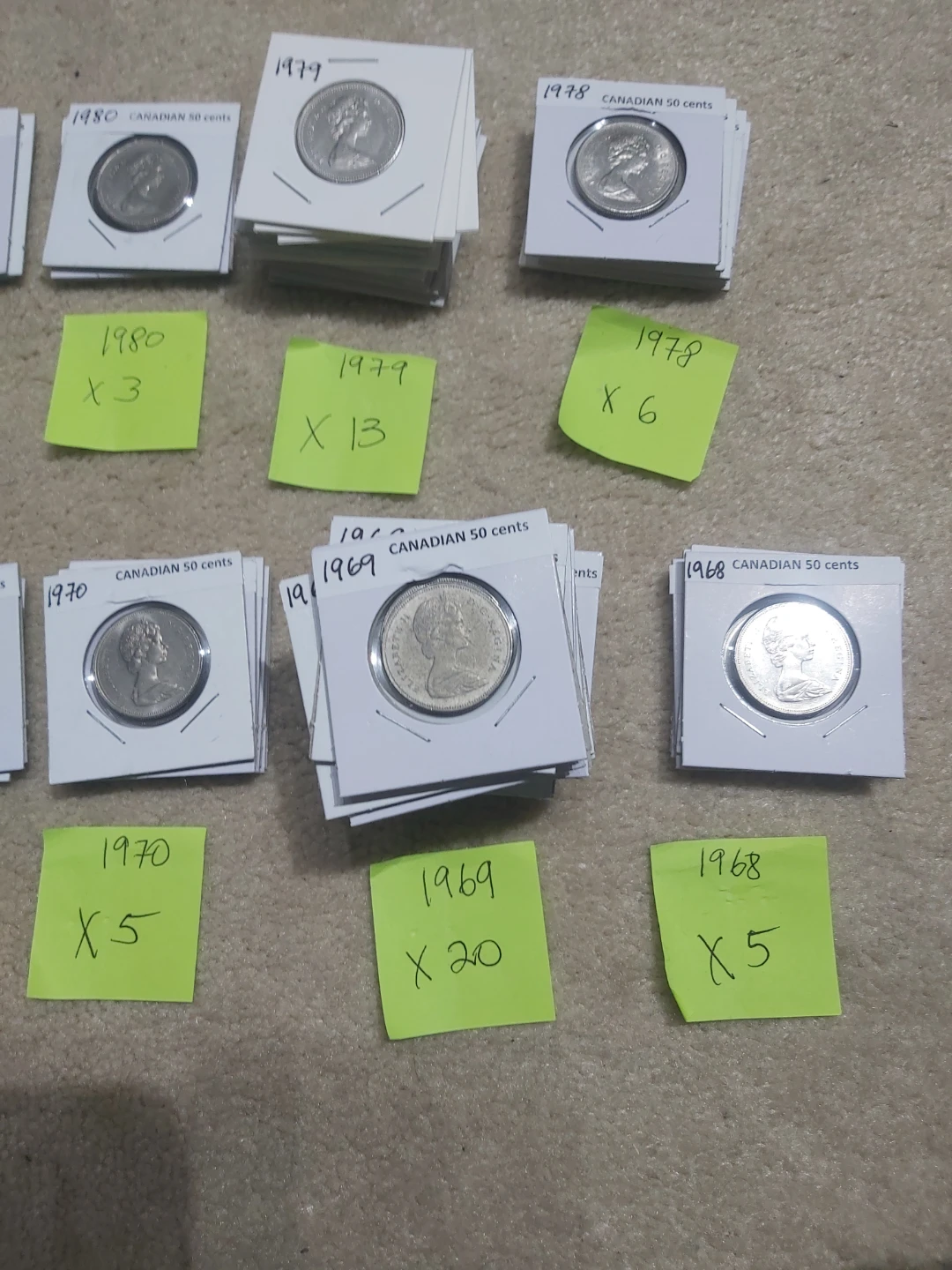 Collection of Canadian 50 Cent Coins