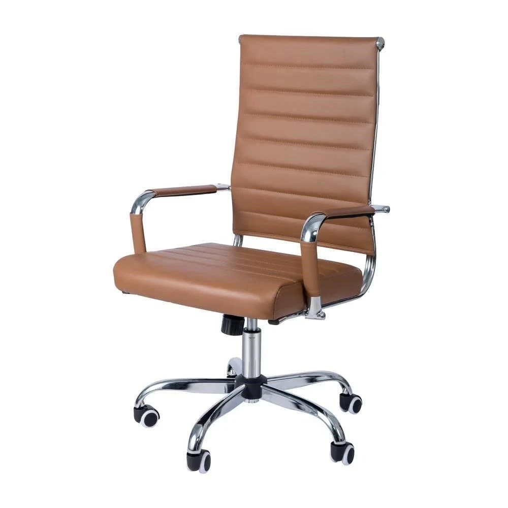 BoisKom Brown Faux Leather Office Chair