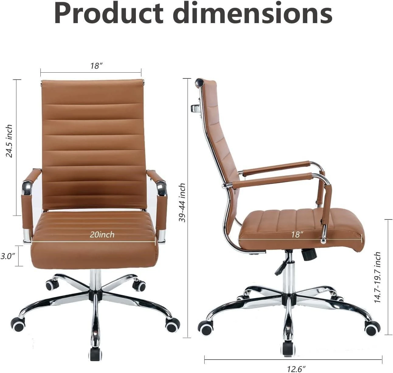 BoisKom Brown Faux Leather Office Chair - photo 3