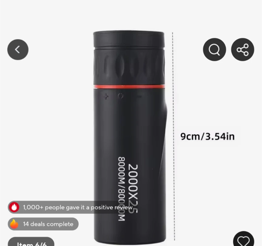 Monocular Telescope 2000X25