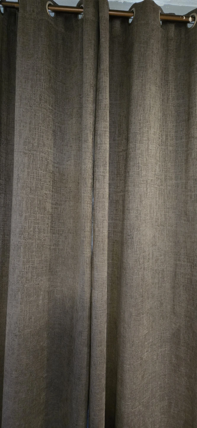 Textured Grommet Curtains - Brown - photo 3