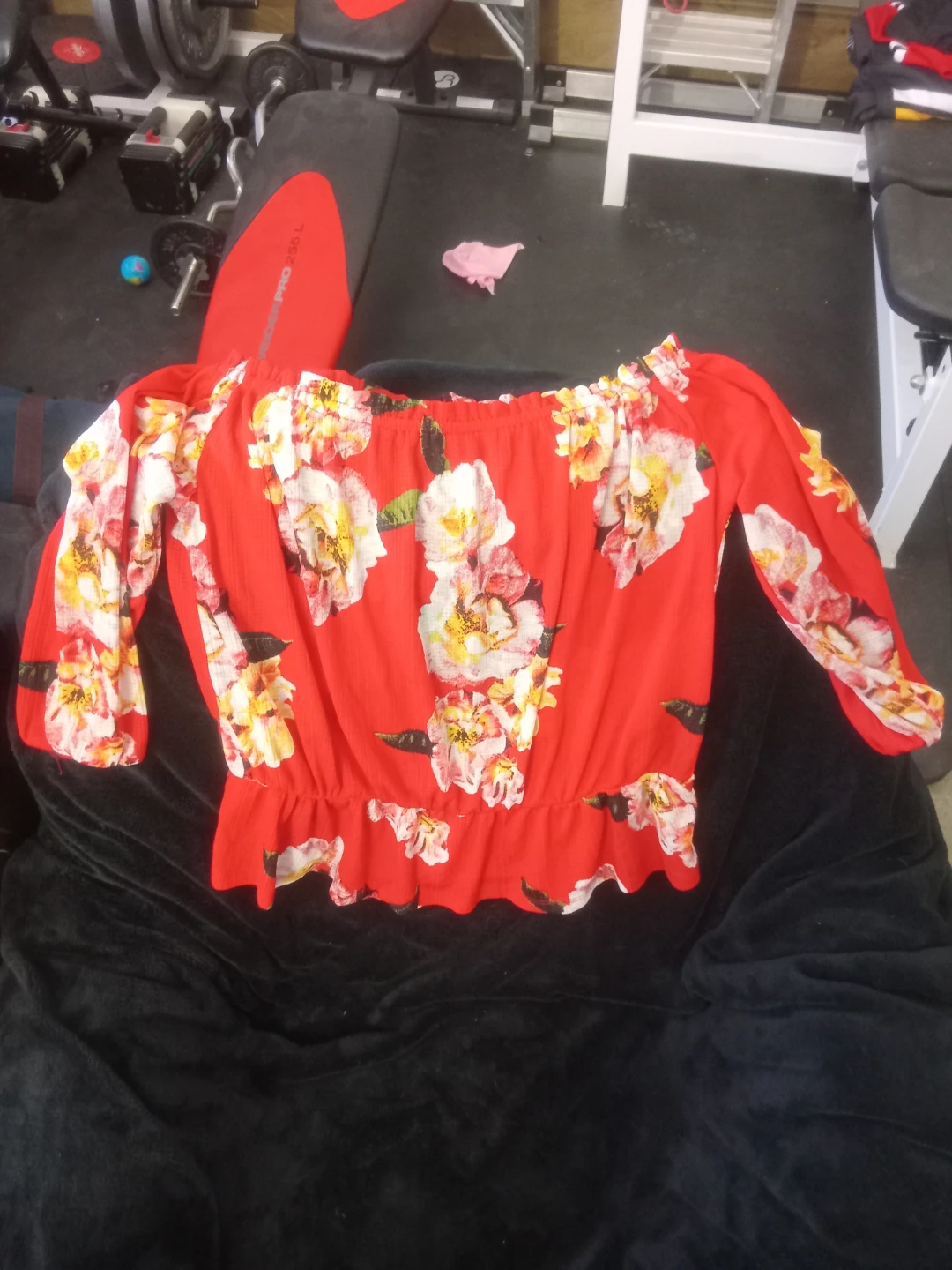 Stellara Off the Shoulder Floral Blouse - Red/Floral