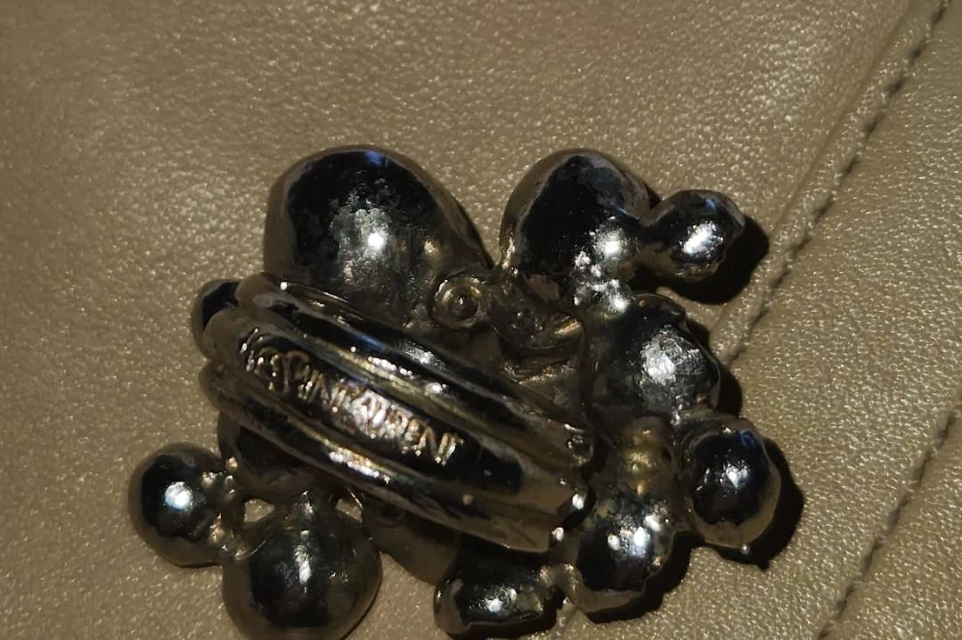 Yves Saint Laurent Silver Tone Abstract Ring