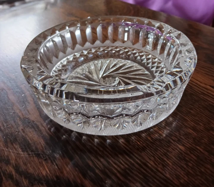 Clear Crystal Glass Ashtray