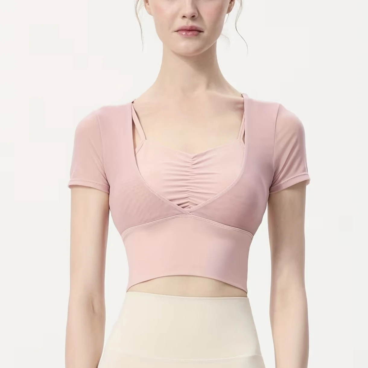korean/chinese fashion pink mesh athletic top (size XS/S) - photo 4