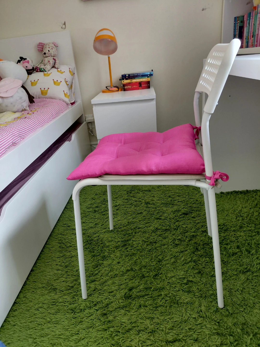 IKEA Mammut Chair with Pink Cushion