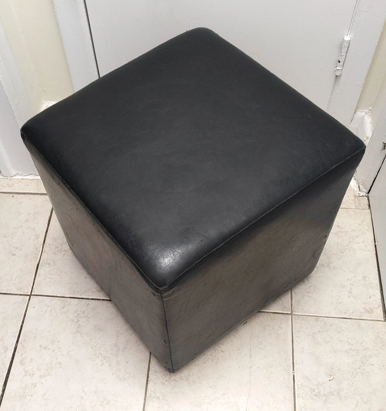 Black Cube Ottoman - 24 Inch Square