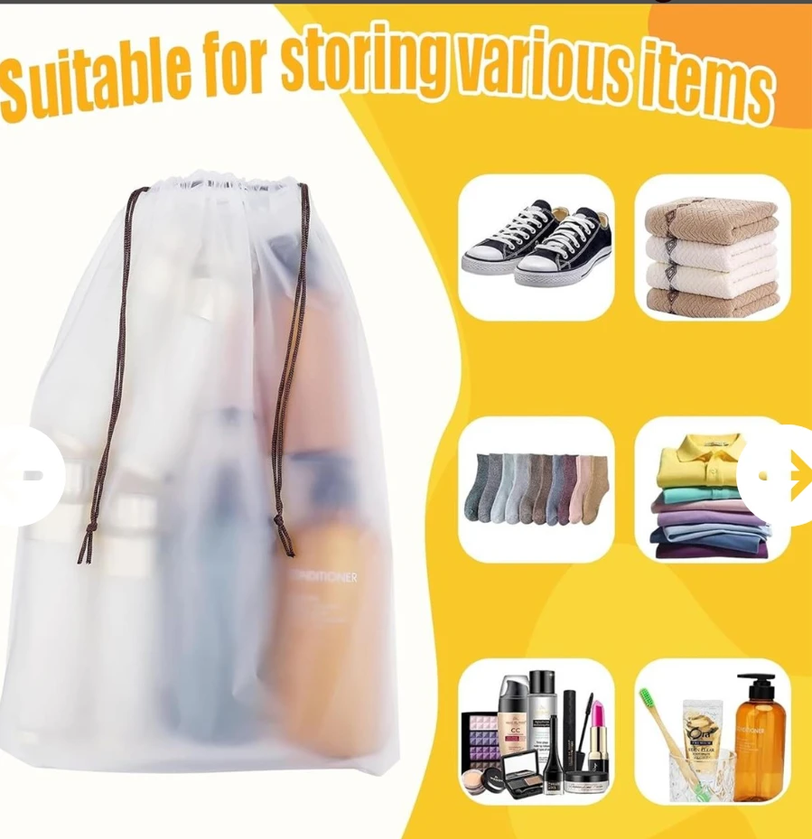 12 Pack Drawstring Storage Bags for Shoes and Toiletries - photo 3