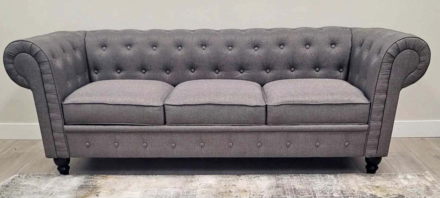 Tufted sofa couch apartment size