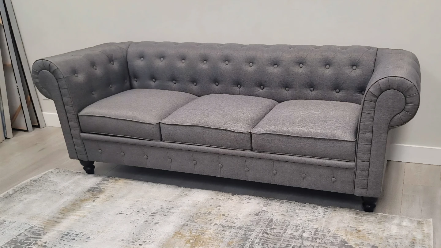 Tufted sofa couch apartment size - photo 2