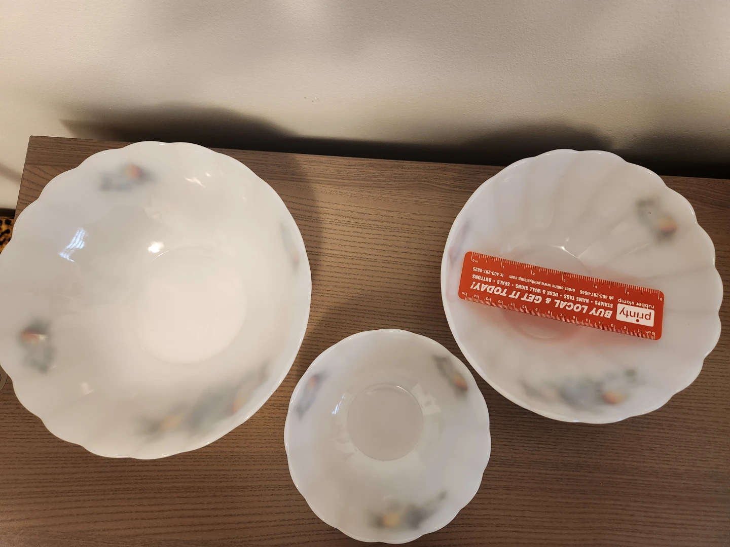 Vintage Fruit Decorated Milk Glass Bowls - photo 4