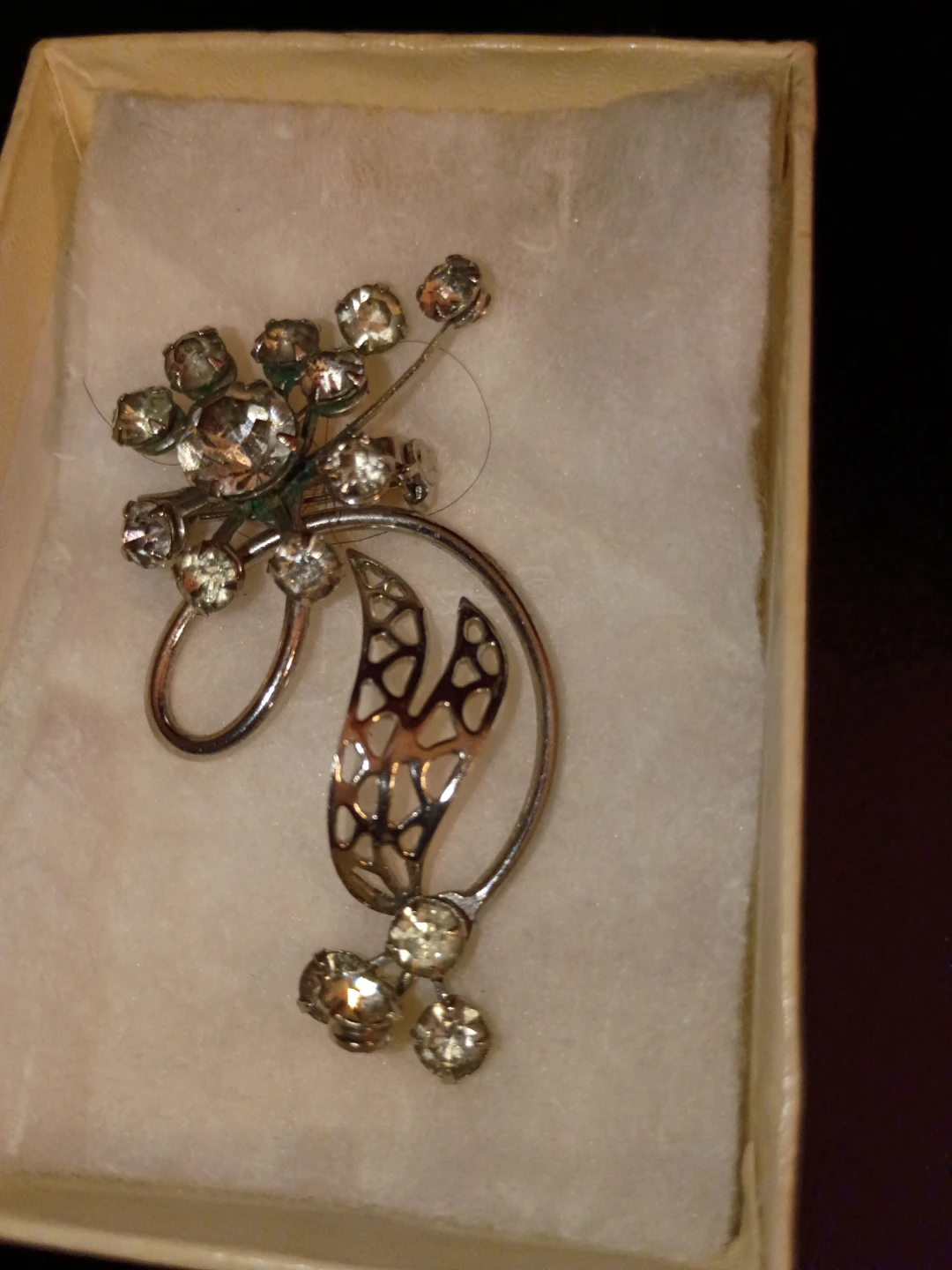 Rhinestone Flower Brooch Pin