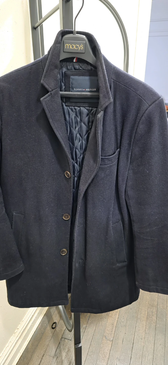 Tommy Hilfiger Men's Dark Navy Wool Peacoat small