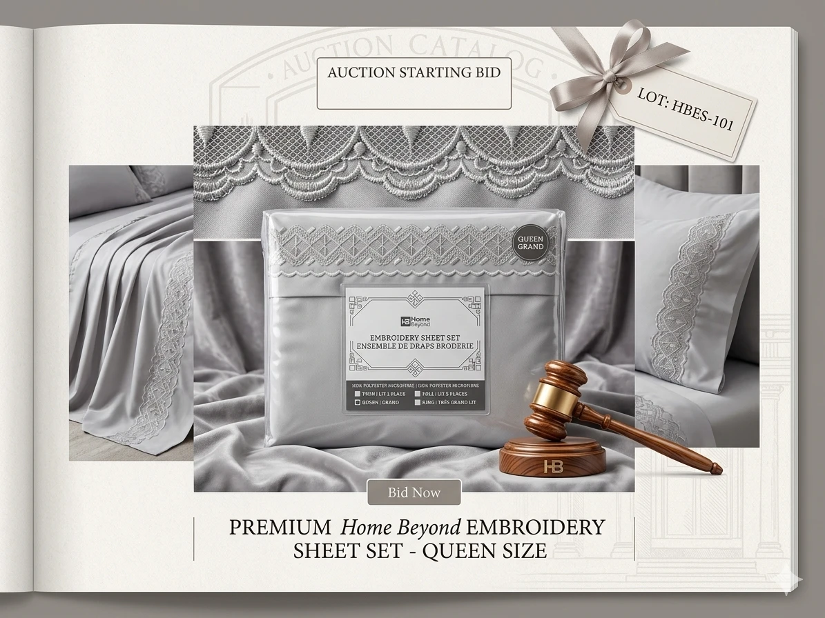 Home Beyond Queen Embroidery Sheet Set