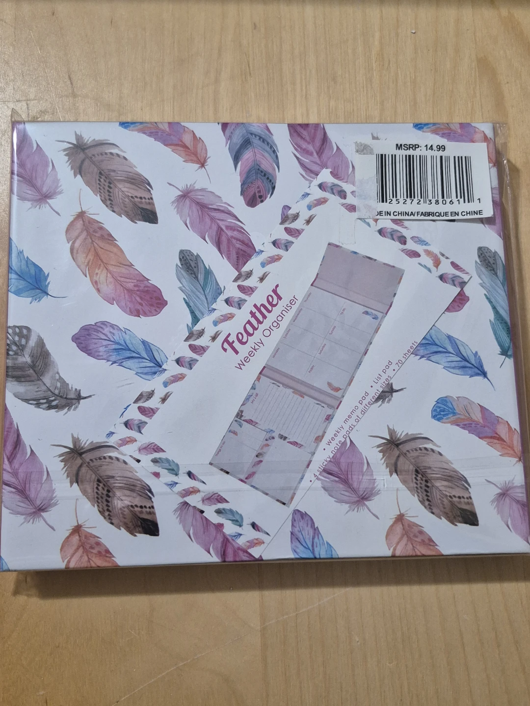 BNIB)Feather Weekly Organiser Sticky Notes Memo Pad - photo 2