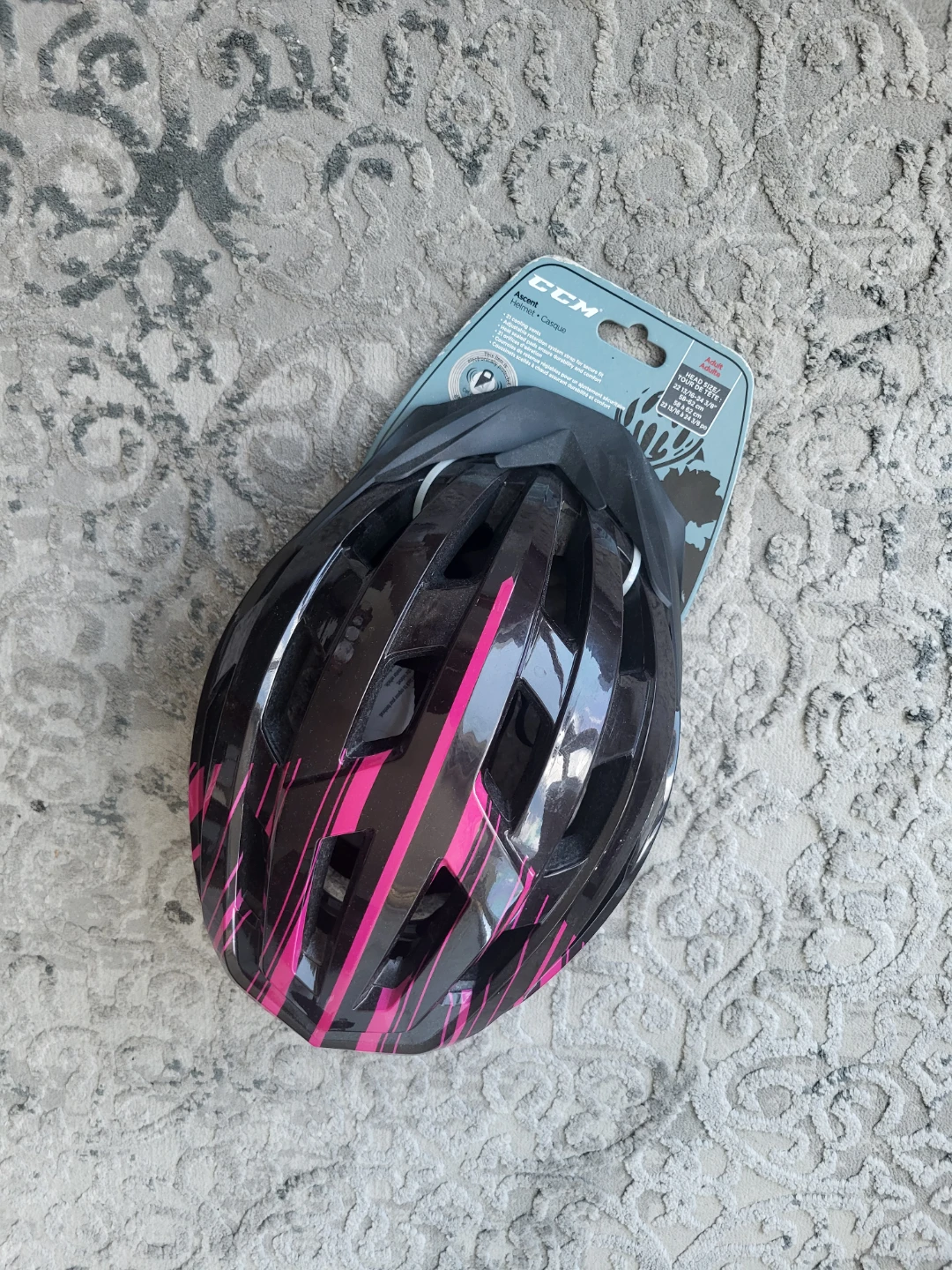CCM Bike Helmet - Black and Pink