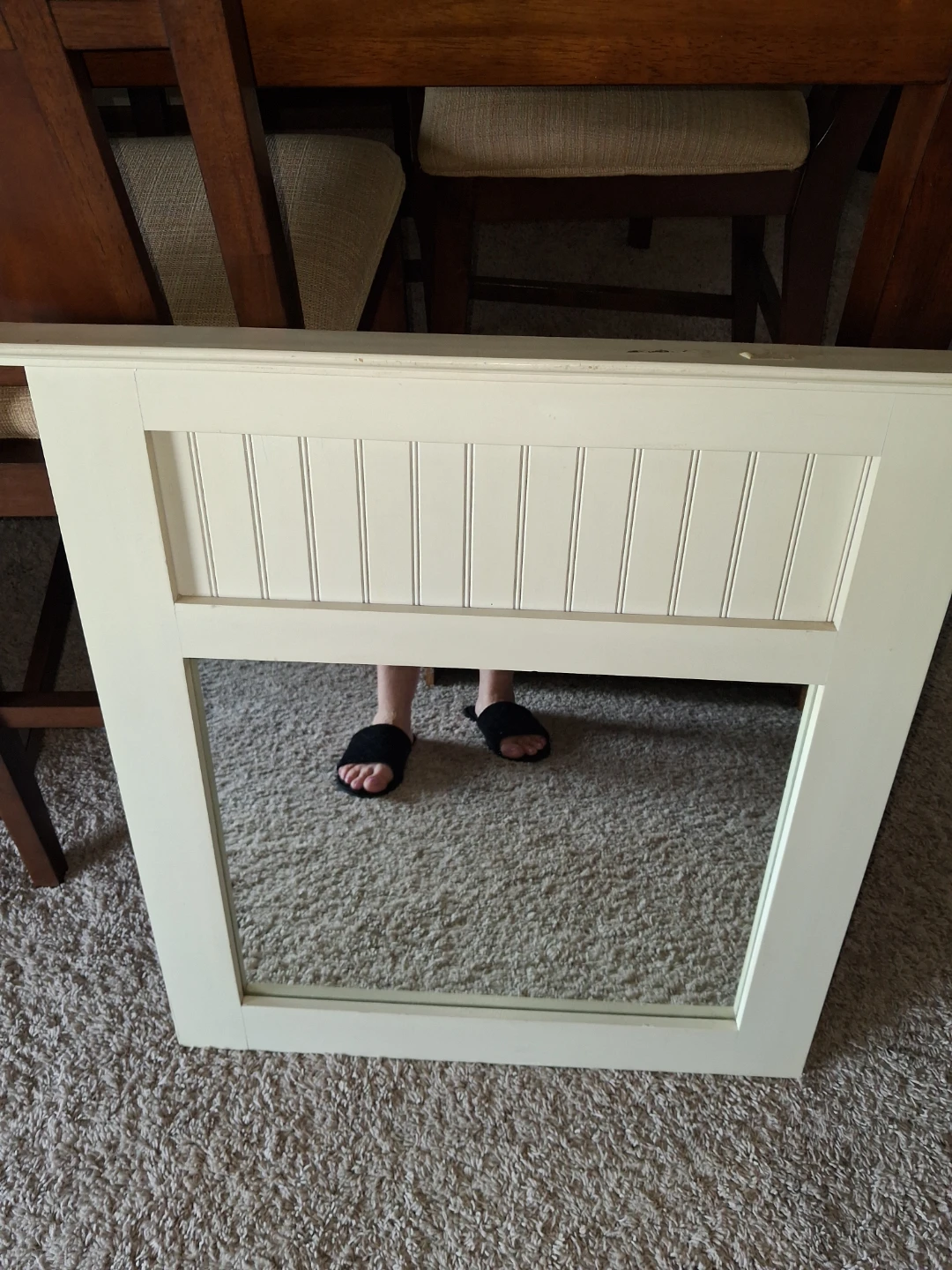 Beadboard Accent Mirror - Cream
