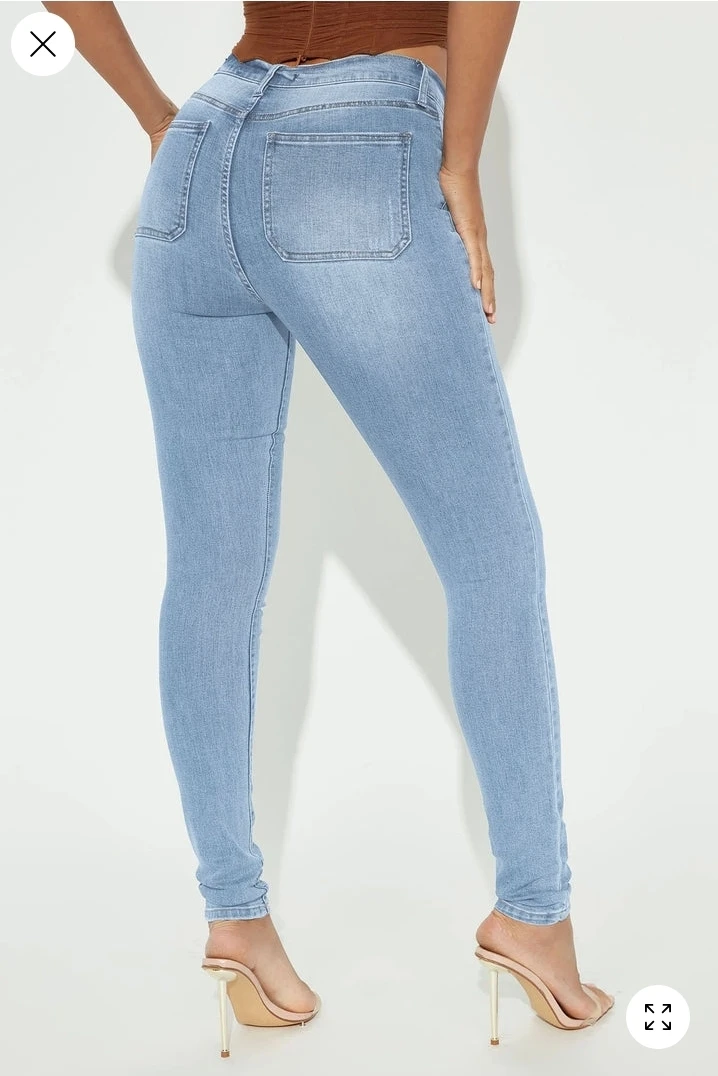Tall Nequita High Rise Skinny Jeans - Light Blue Wash - Size 11 - photo 2