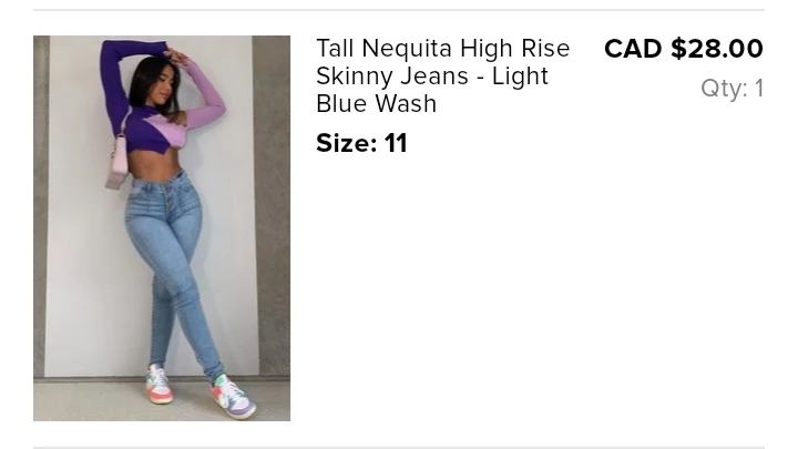 Tall Nequita High Rise Skinny Jeans - Light Blue Wash - Size 11 - photo 3