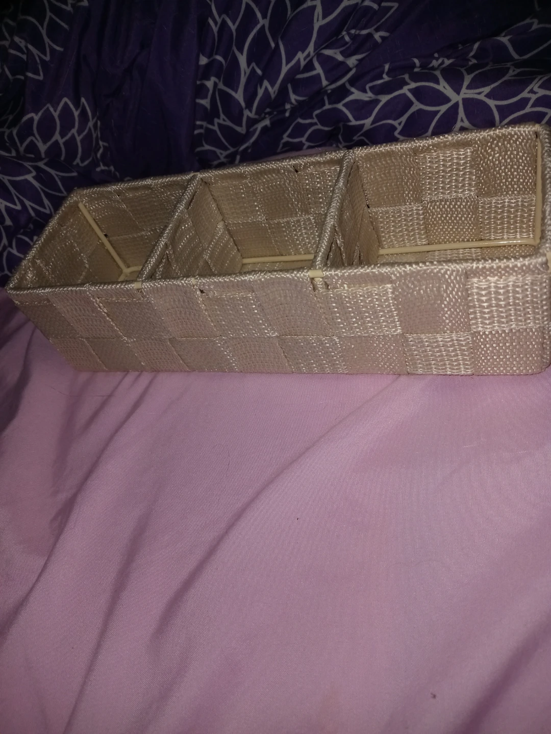 Woven 3-Compartment Organizer Basket
