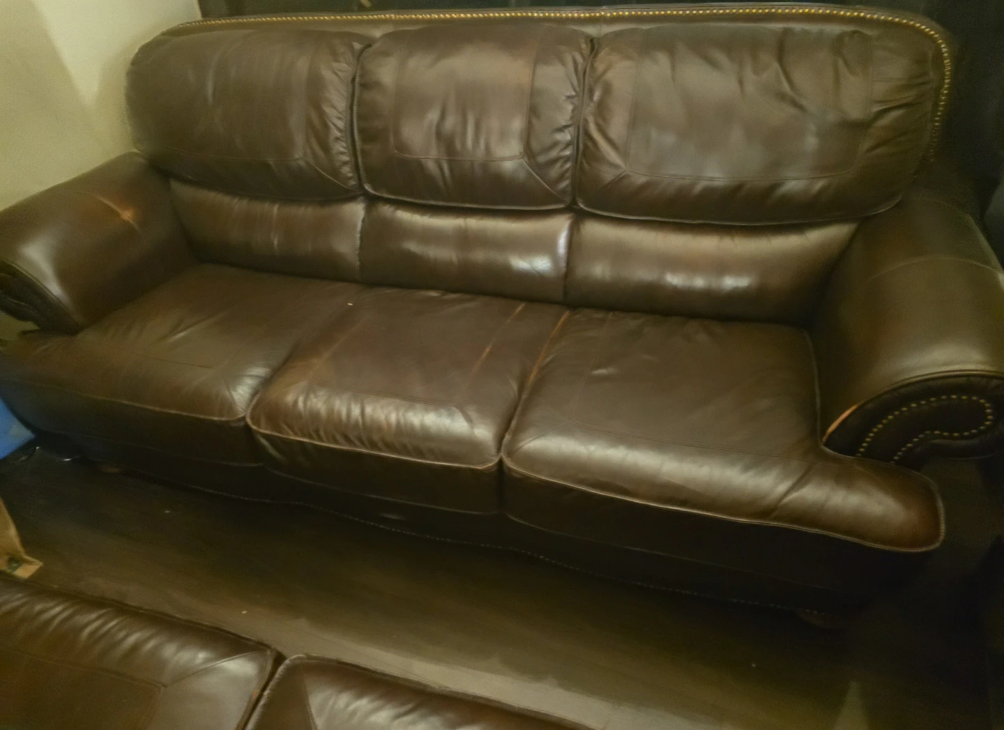 Brown Leather Sofa - photo 4