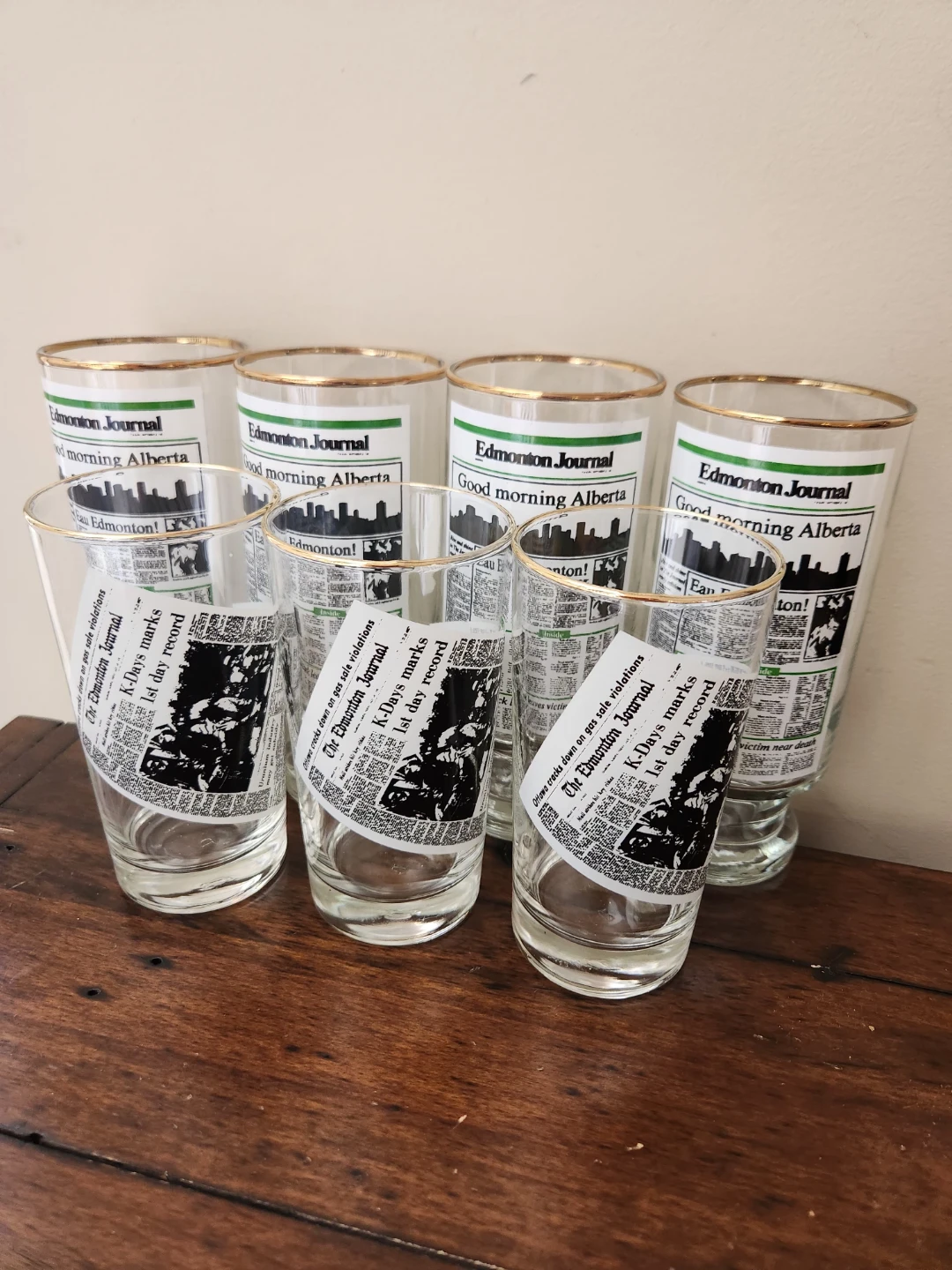 Set of 7 Edmonton Journal Glasses - photo 2