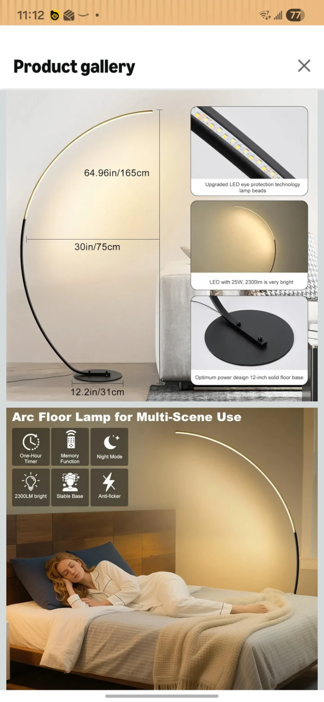 Arc Floor Lamp Black LED - photo 4