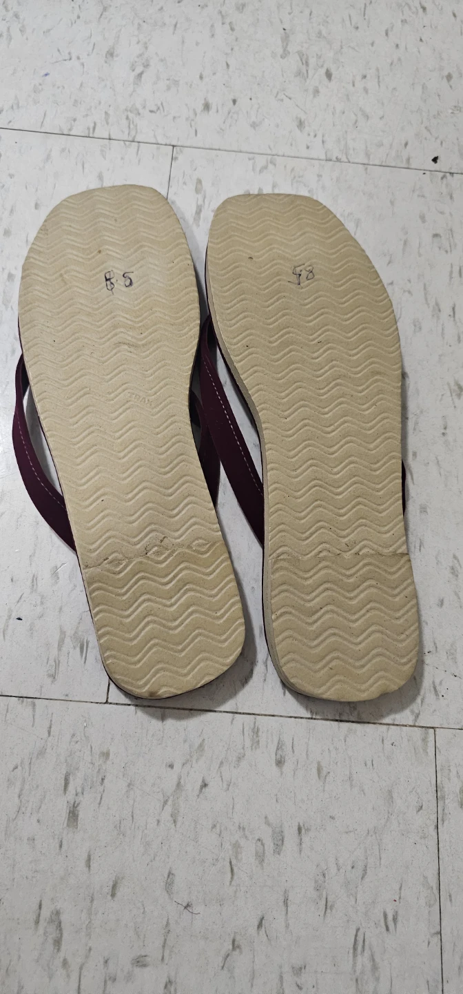 Burgundy Velvet Flip Flops - Size 8.5 - photo 2